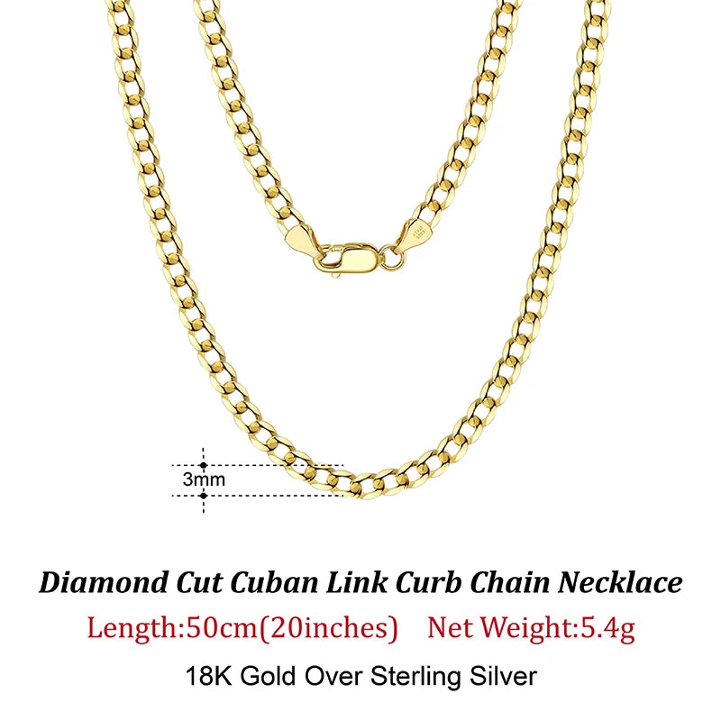 18K Gold Over 925 Sterling Silver