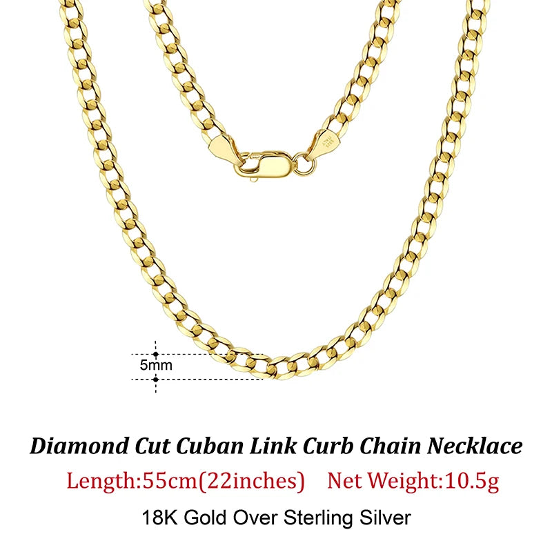 18K Gold Over 925 Sterling Silver