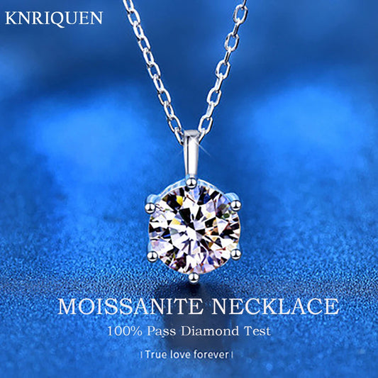 Trend 925 Soild Silver 1ct 2ct Moissanite Diamond Pendant