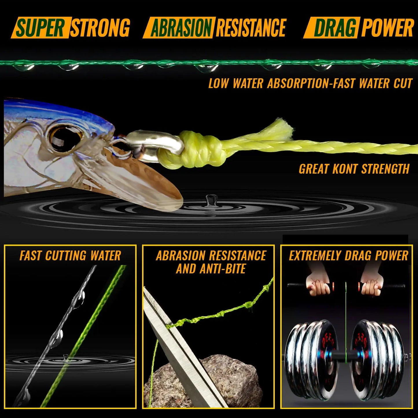JOF 4 Strands Fishing Line 300/100M Braided PE Fishing Strong Fishing Line Multifilament Durable Fishing Line