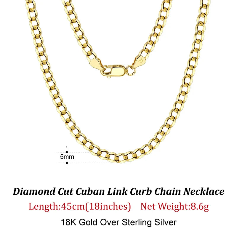 18K Gold Over 925 Sterling Silver
