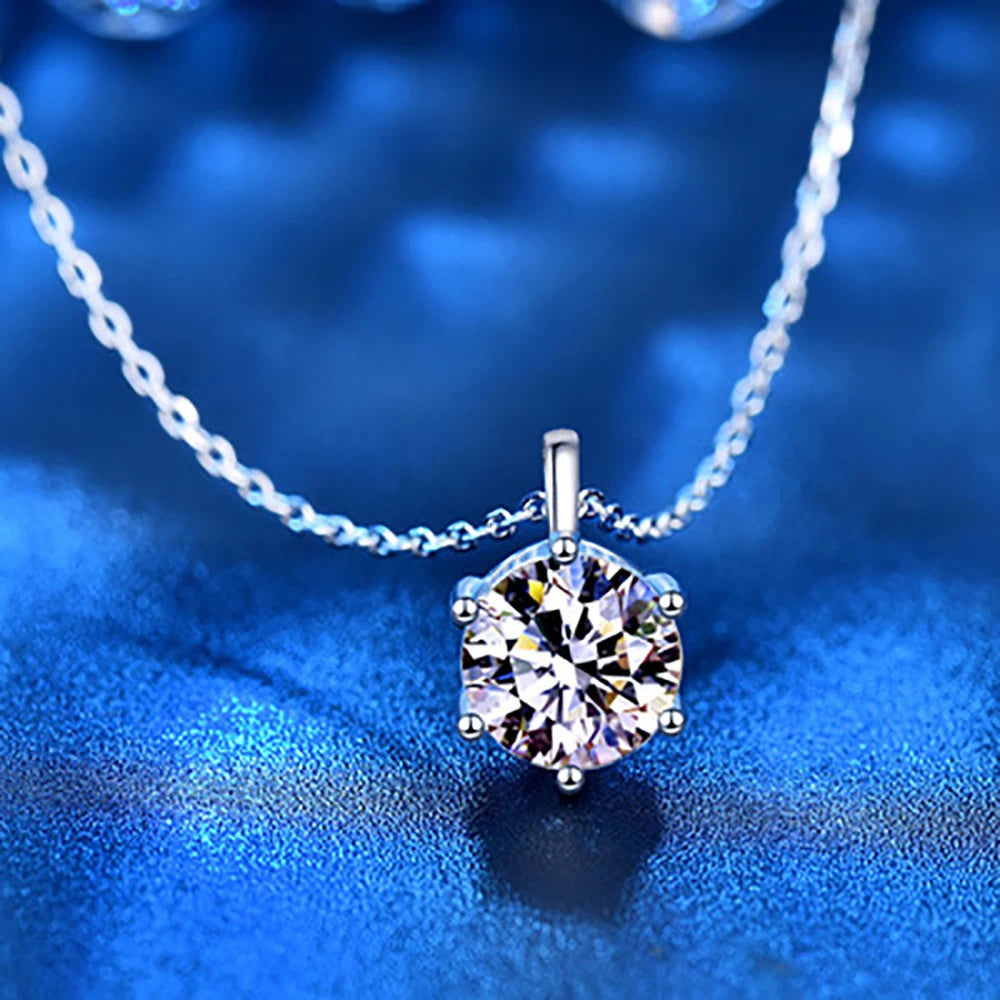 Trend 925 Soild Silver 1ct 2ct Moissanite Diamond Pendant