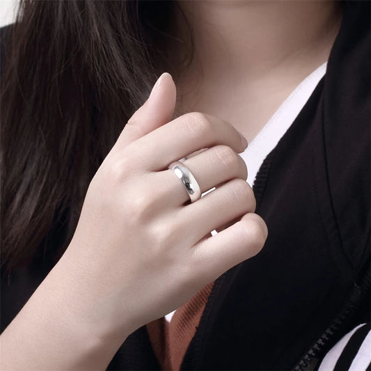 BABYLLNT 925 Sterling Silver Glossy Solid Classic Round Rings For Women Wedding Engagement Jewelry Gift