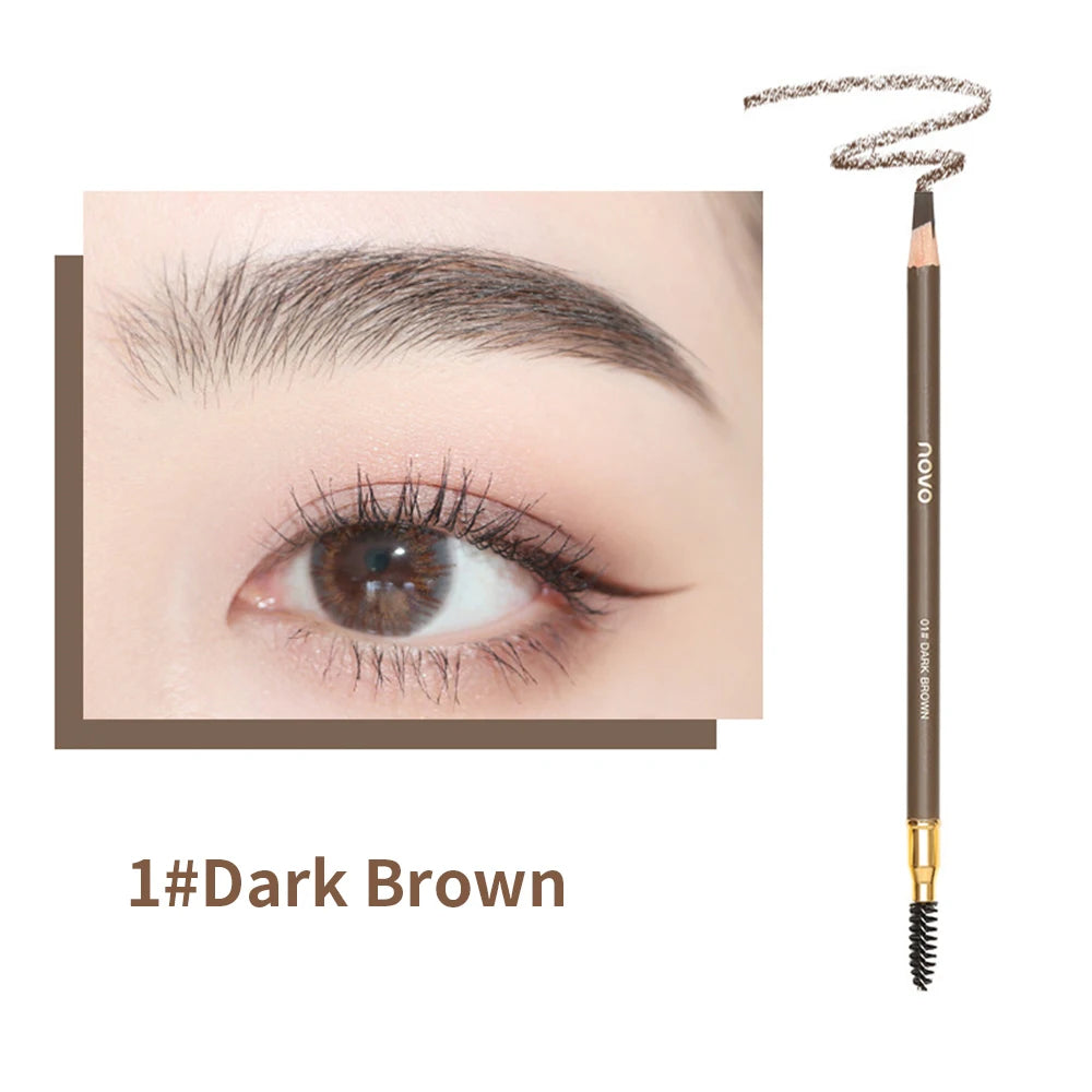 Double Head Eyebrow Pen with Brush Waterproof Colour Rendering