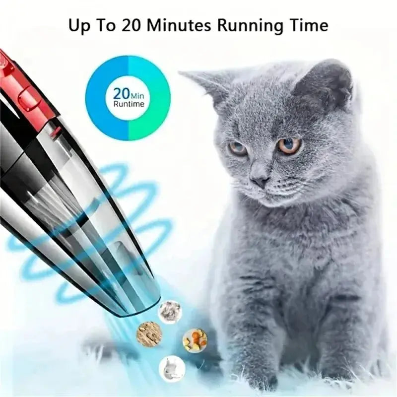 Powerful Suction Rechargeable Handheld Vacuum Cleaner Quick Charge for Car Home Pet Hair