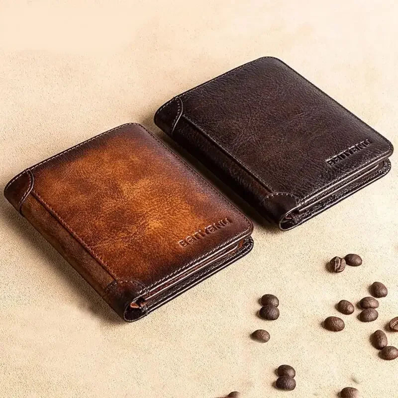 Genuine Leather Wallet Rfid Protection