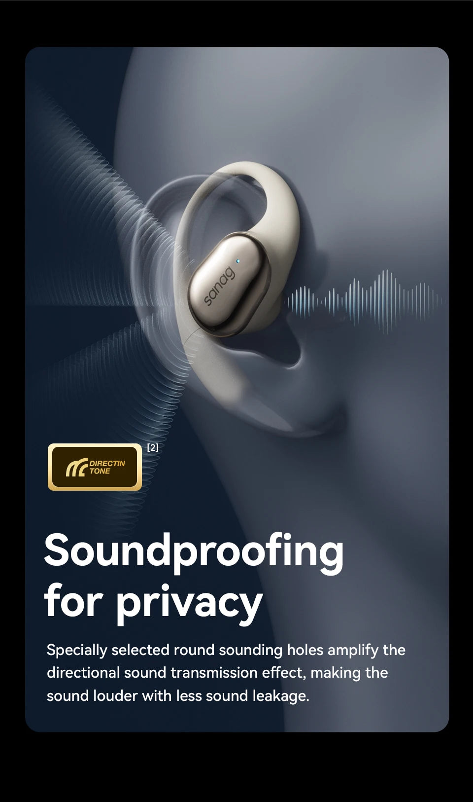 Sanag C16S Bluetooth 5.4 Wireless Headphones Open Ear OWS Earphones