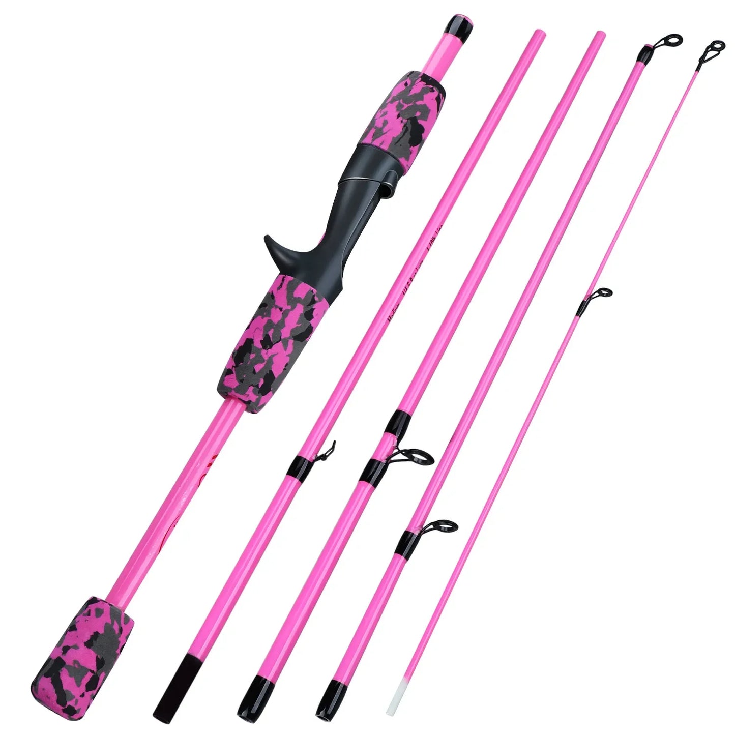 5 Section Spinning Casting Fishing Rod 1.7M Ultralight Weight Carbon Fiber Poles for Travel