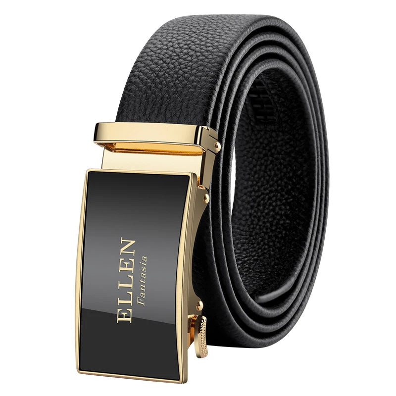 Alloy buckle Men Belt Genuine Leather