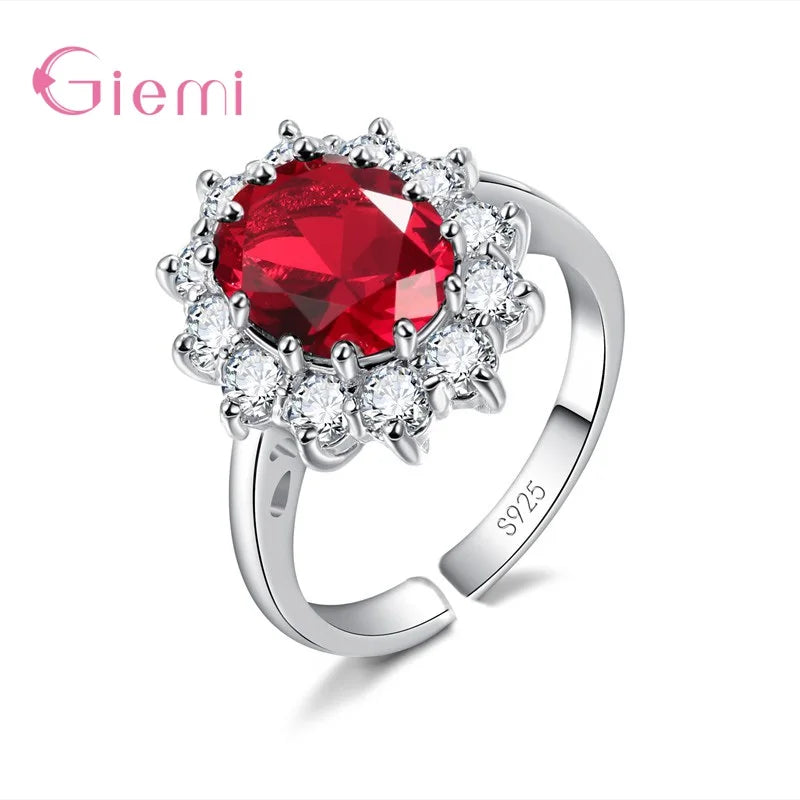 Real Genuine 925 Sterling Silver Cubic Zirconia Engagement