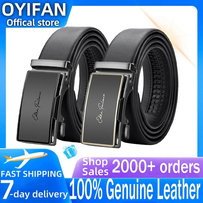 Alloy buckle Men Belt Genuine Leather