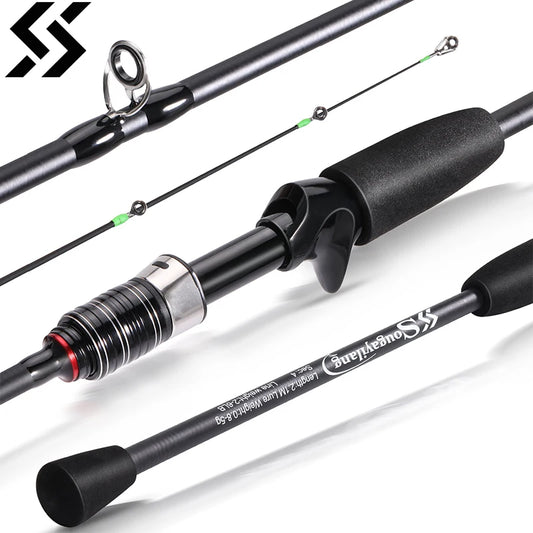 Casting Spinning Fishing Rod 1.8-2.1m UltraLight Carbon Fiber Rod 4 Section