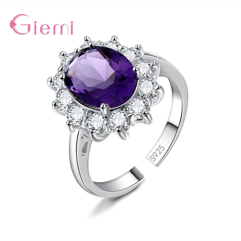 Real Genuine 925 Sterling Silver Cubic Zirconia Engagement