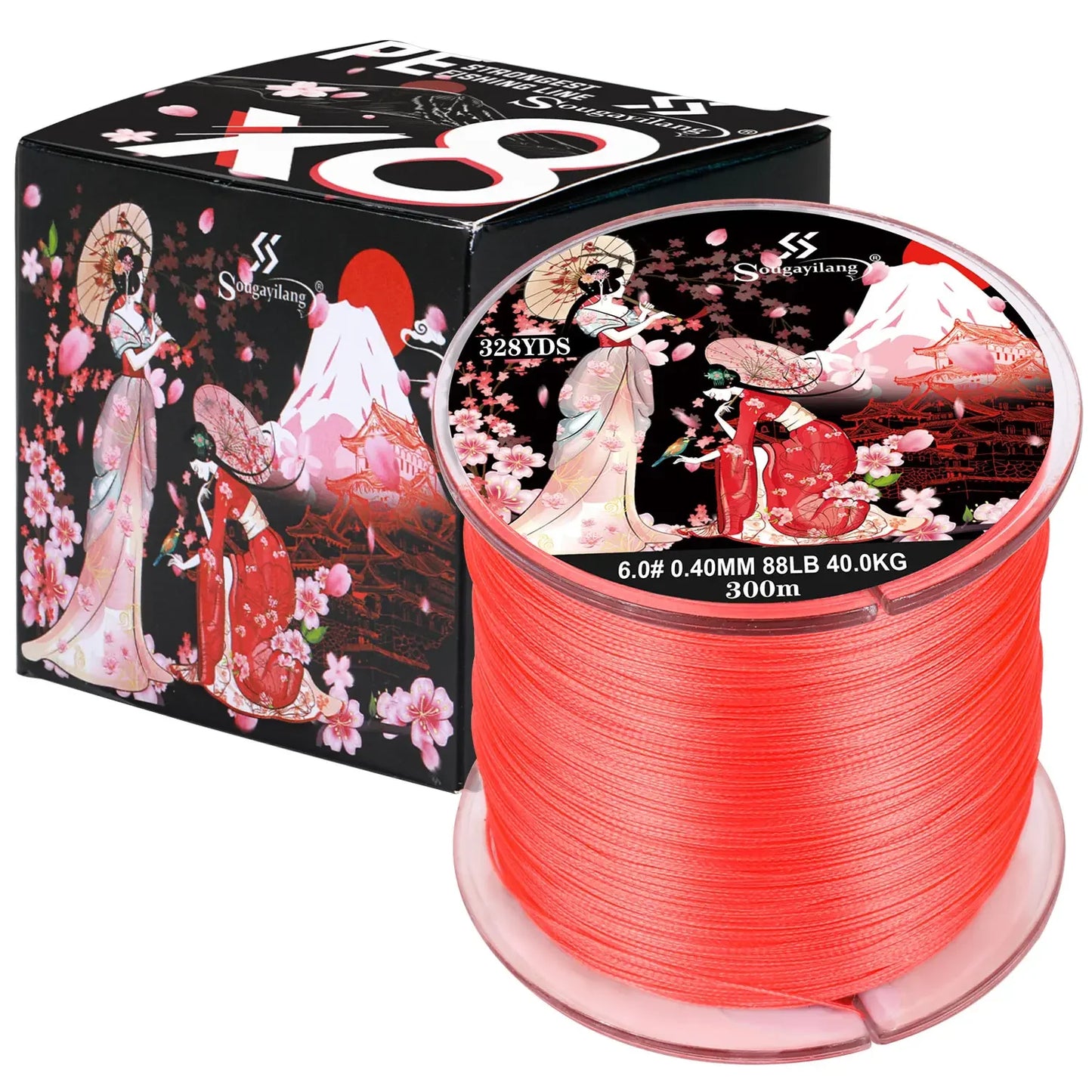 Sougayilang Braided Fishing Line X8 100/300 Drag 22~88LB