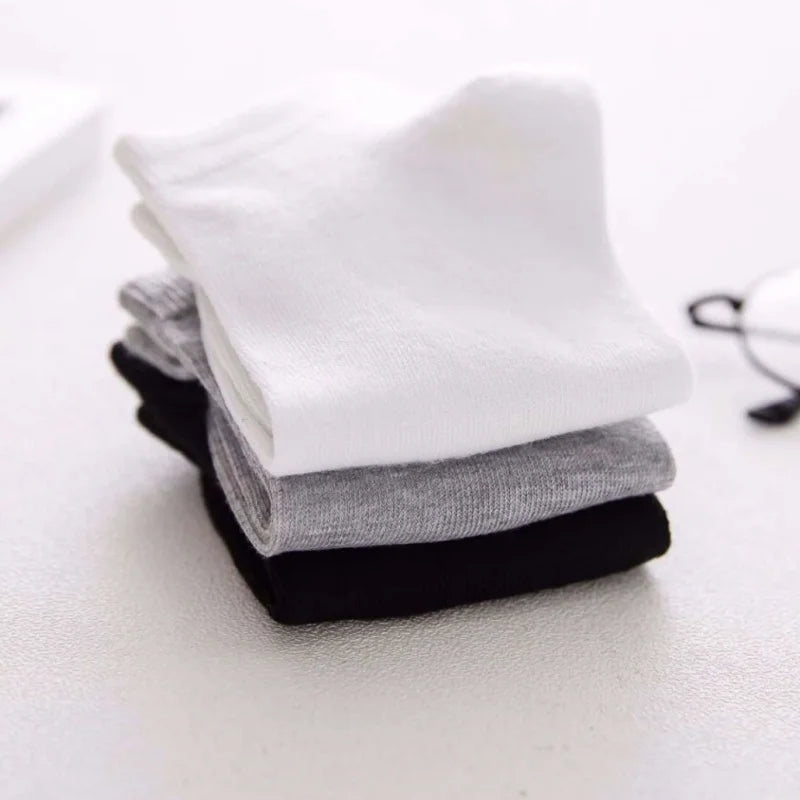 5 Pairs Men's Casual Plain Color Socks