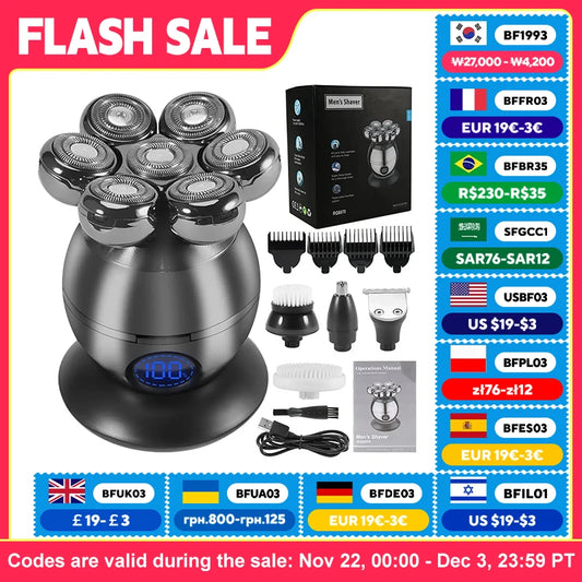 Electric Shaver 7D Floating Cutter Head