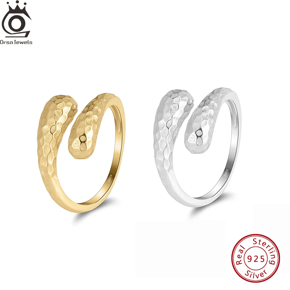 ORSA JEWELS 925 Sterling Silver Retro Snake Ring for Women