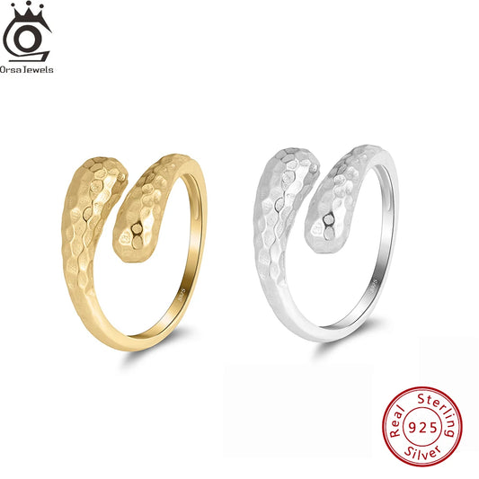 ORSA JEWELS 925 Sterling Silver Retro Snake Ring for Women