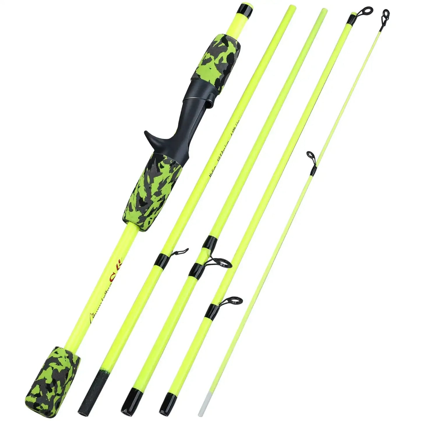 5 Section Spinning Casting Fishing Rod 1.7M Ultralight Weight Carbon Fiber Poles for Travel