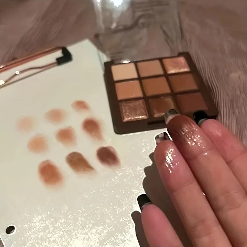2024 Mocha Chocolate 9 Colors Eyeshadow Palette Matte Pearly Glitter Finish