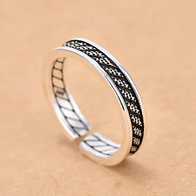 Hot 925 Sterling Silver Ring AAA Zircon Adjustable Simplicity Fashion Exquisite Women Jewelry