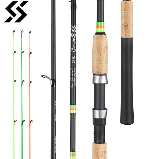 3M Feeder Fishing Rod Cork Handle Carbon Fibre Spinning Fishing Rods L M H Power 30-120g Lure Weight