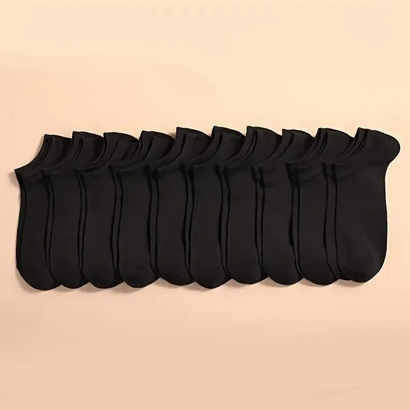 10 Pairs Men Boat Socks Invisible Low Cut
