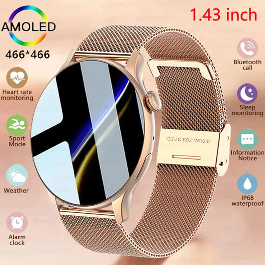 NFC Smart Watch Women 466*466 Screen GPS Track