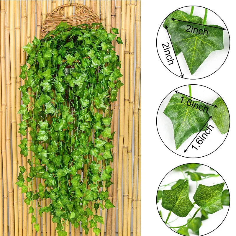 6pcs Artificial Ivy Garland Palnts 2.2m Fake Vine UV Resistant