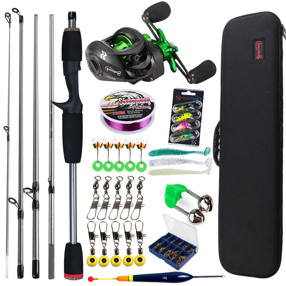 Fishing Rod and Reel Combo 5Section Fishing Rod and 7.2:1 Gear