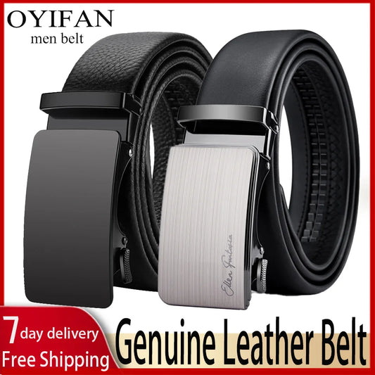 Alloy buckle Men Belt Genuine Leather