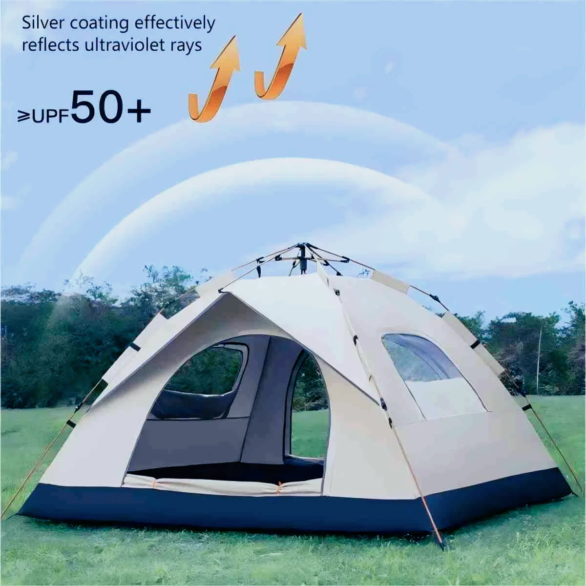 Automatic Quick-opening Tent Outdoor Camping Tent  Rainproof Sunshine-proof Tent Two doors and two windows