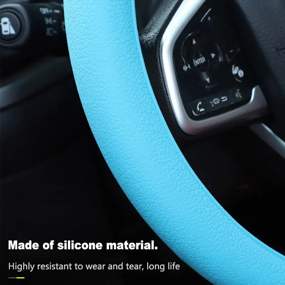 Car Silicone Steering Wheel Cover Summer Universal Elastic Glove Cover