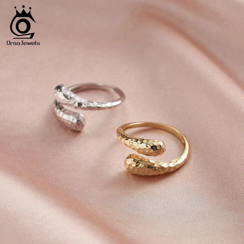ORSA JEWELS 925 Sterling Silver Retro Snake Ring for Women