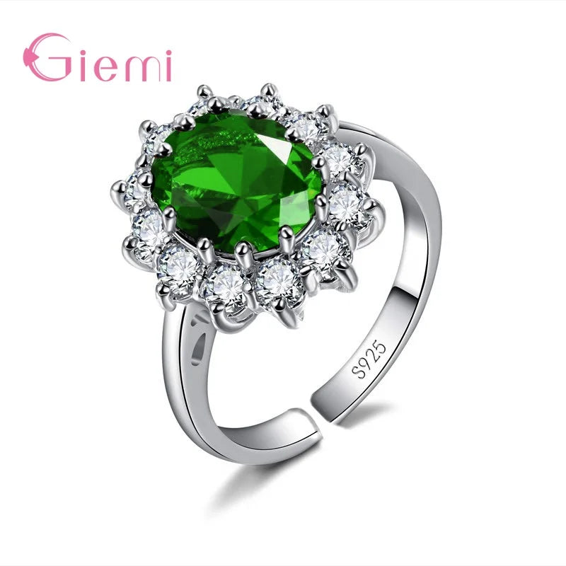 Real Genuine 925 Sterling Silver Cubic Zirconia Engagement