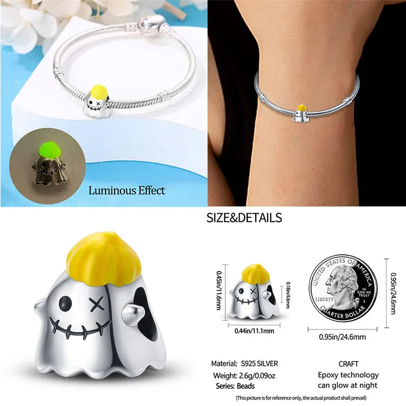 New 925 Sterling Silver Halloween Charm Beads Fit Original Brand Bracelet