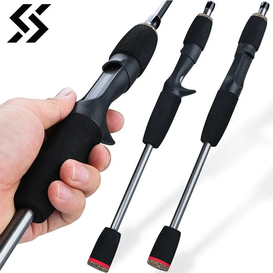 5 Section Spinning Casting Fishing Rod 1.7M Ultralight Weight Carbon Fiber Poles for Travel