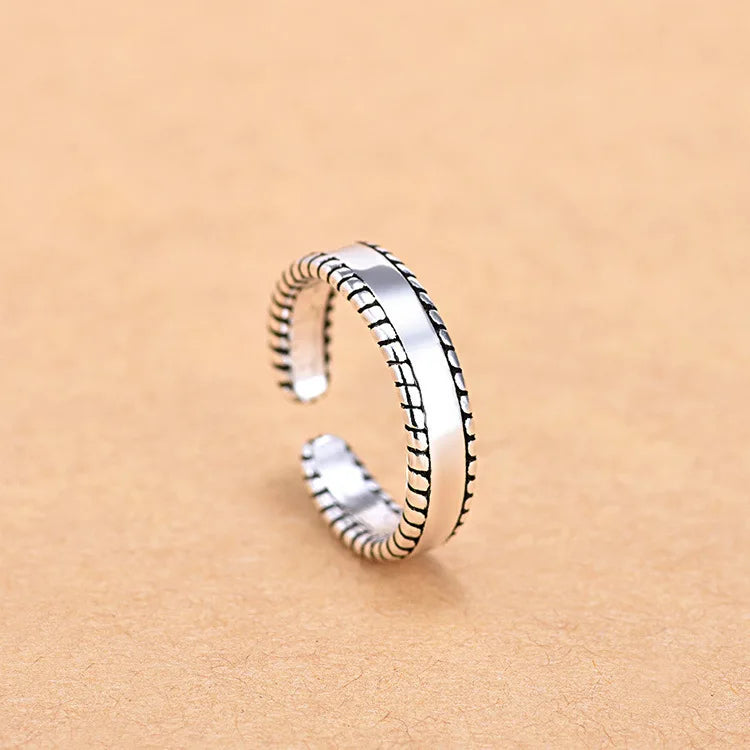 Hot 925 Sterling Silver Ring AAA Zircon Adjustable Simplicity Fashion Exquisite Women Jewelry