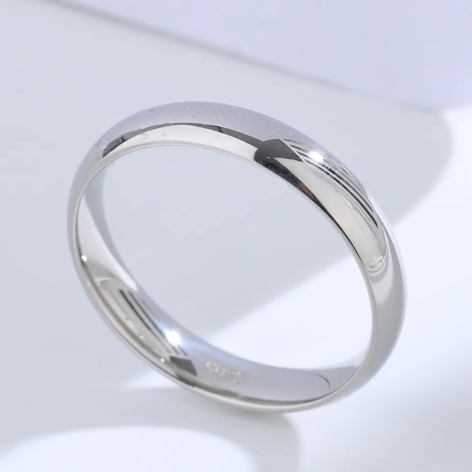 925 Sterling Silver Couples Ring Sets Light Polishing Simple Ring