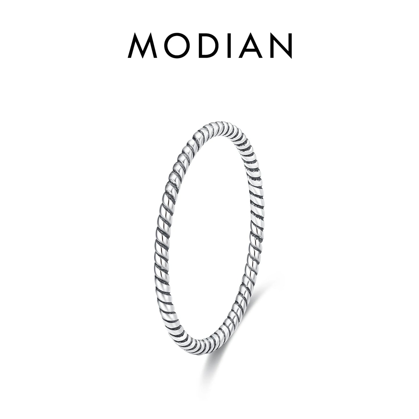 925 Sterling Silver Simple Fashion Stackable Ring Classic Wave Geometric Exquisite Finger Rings