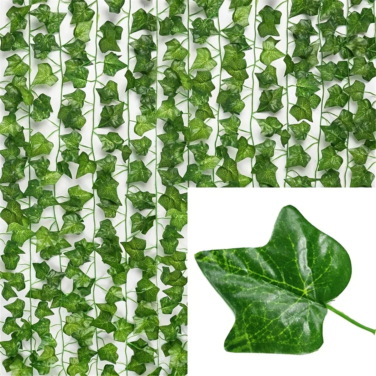 100/2M Artificial Green Ivy Vine Garland Fake Leaf Plants