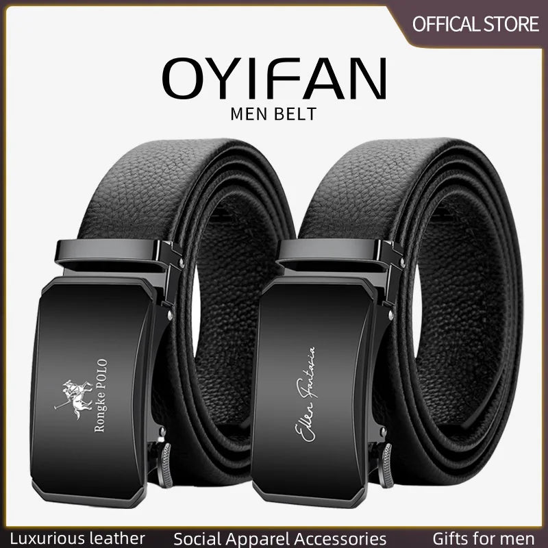 Alloy buckle Men Belt Genuine Leather