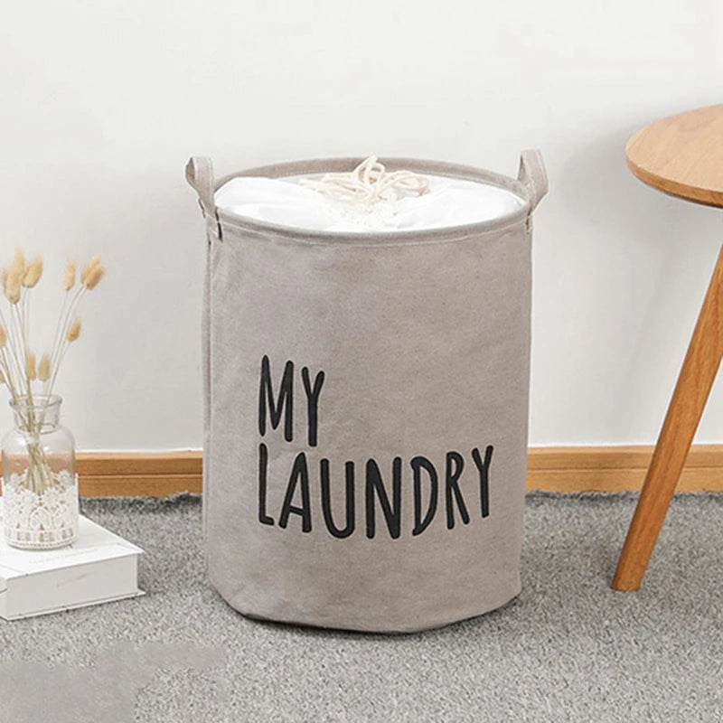 Drawstring Laundry Basket Clothes Storage Basket