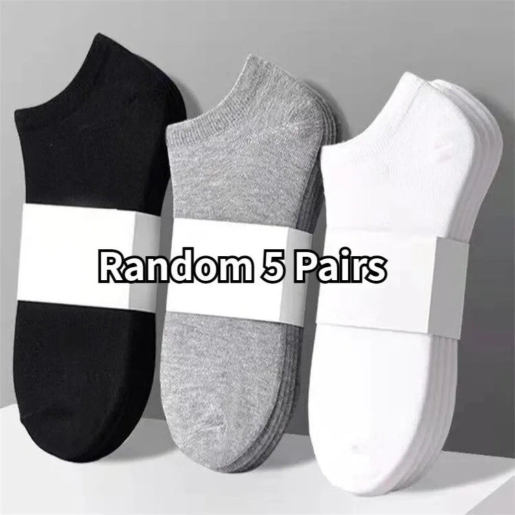 5 Pairs Mens Socks Breathable Short Socks