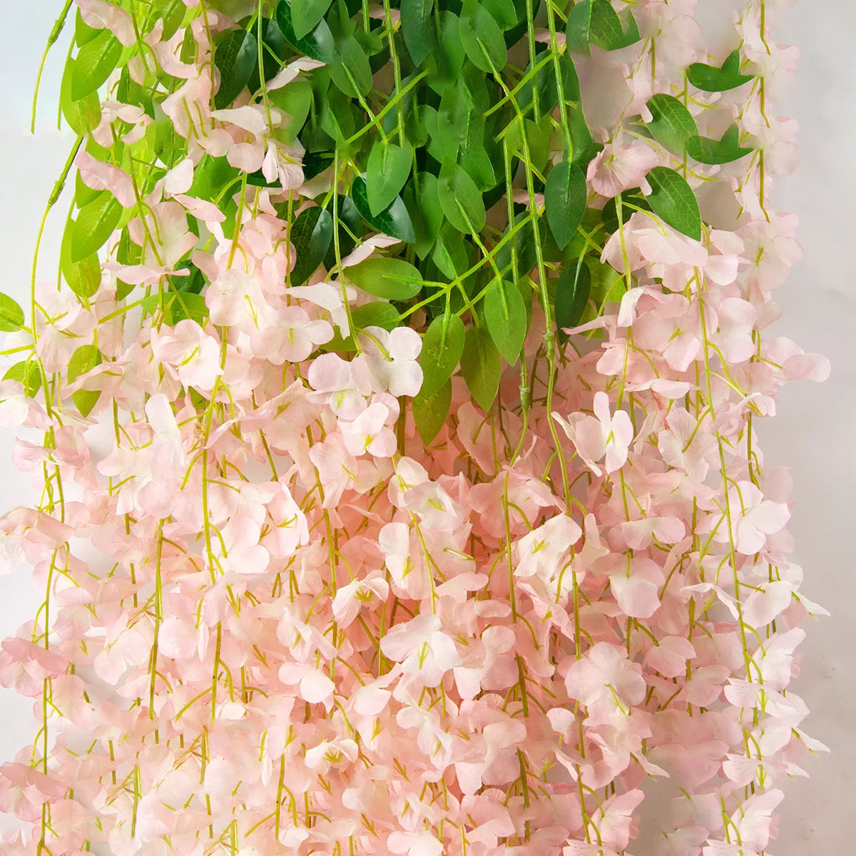 12pcs Artificial Flowers Silk Wisteria Vine Fake Silk Hanging Flower