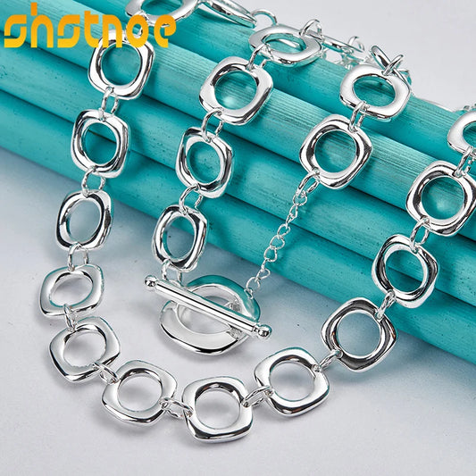 925 Sterling Silver Square Multi-circle