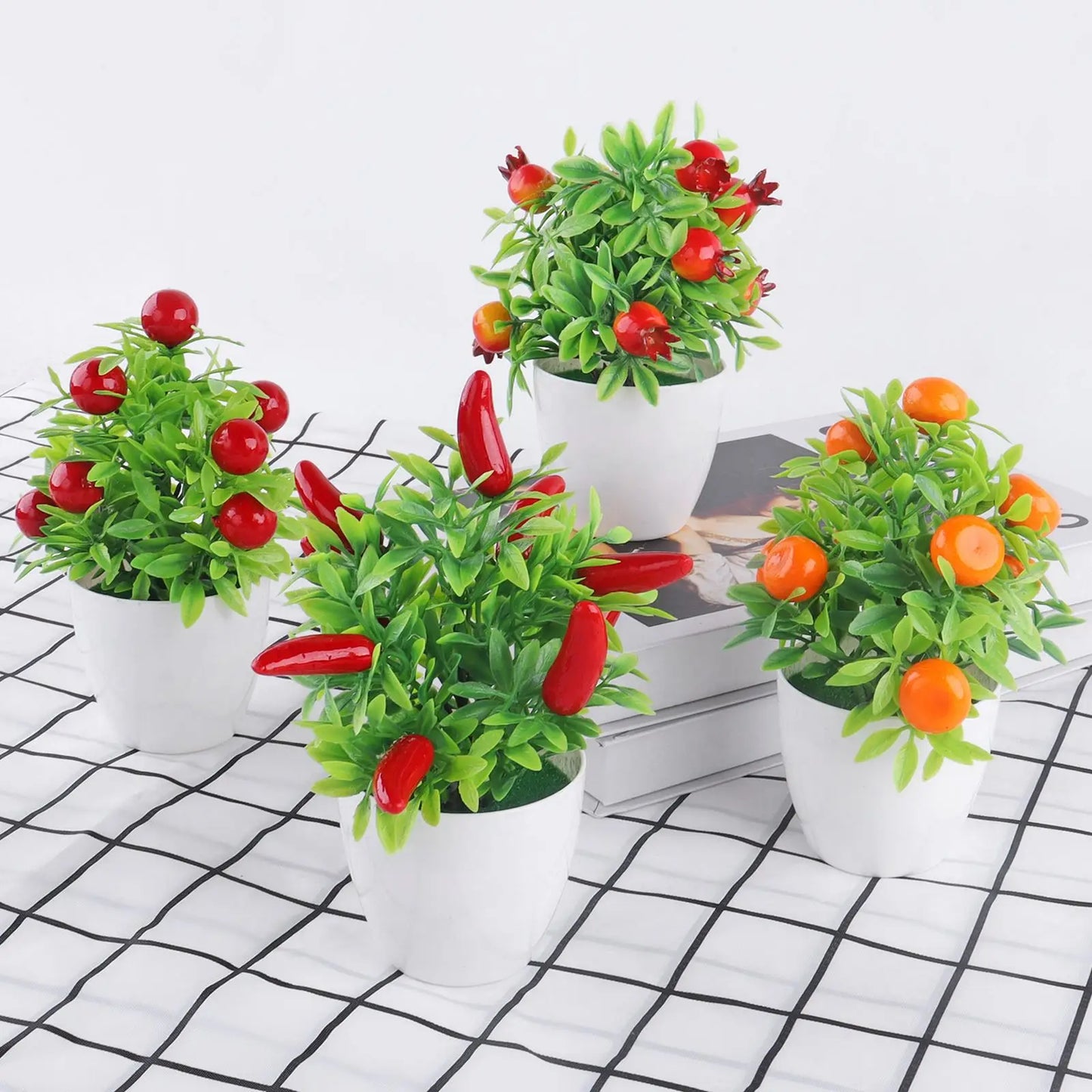 Artificial Plant Bonsai Orange Pomegranate Fruit Tree