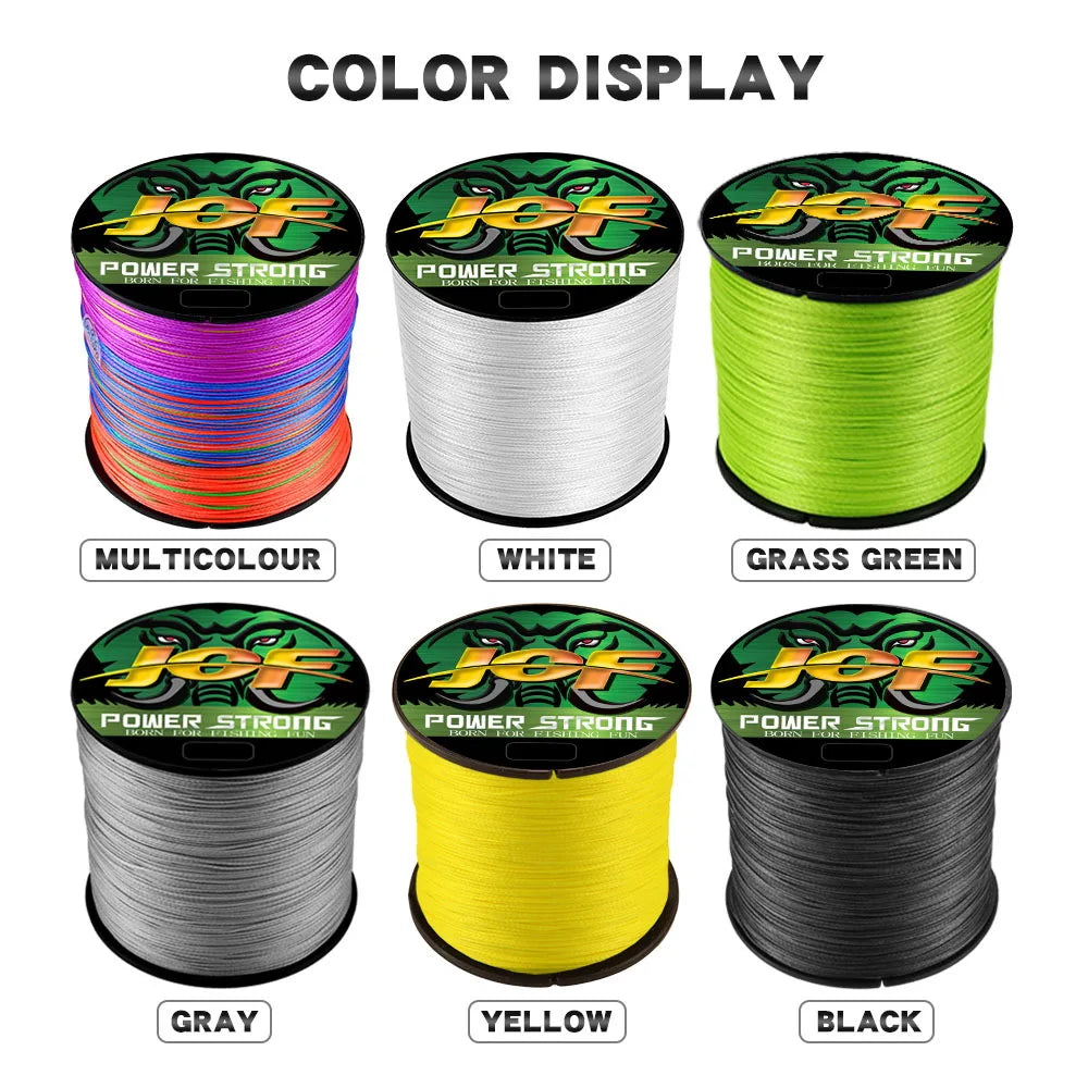 JOF 4 Strands Fishing Line 300/100M Braided PE Fishing Strong Fishing Line Multifilament Durable Fishing Line