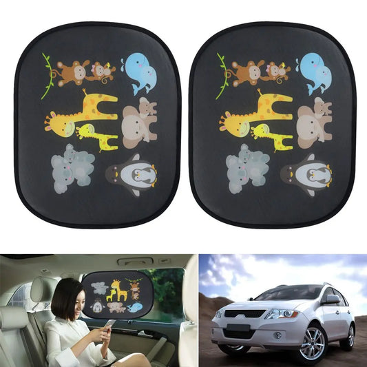 2pcs Folding Heat Separation for Kids Baby Rear and Side Window Sunshade UV Block Curtain Window Sun Visor Car Sun Shade Cover