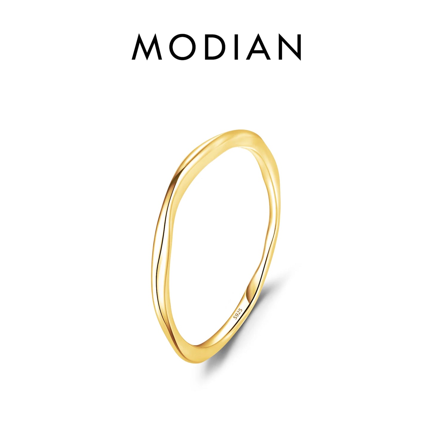 925 Sterling Silver Simple Fashion Stackable Ring Classic Wave Geometric Exquisite Finger Rings